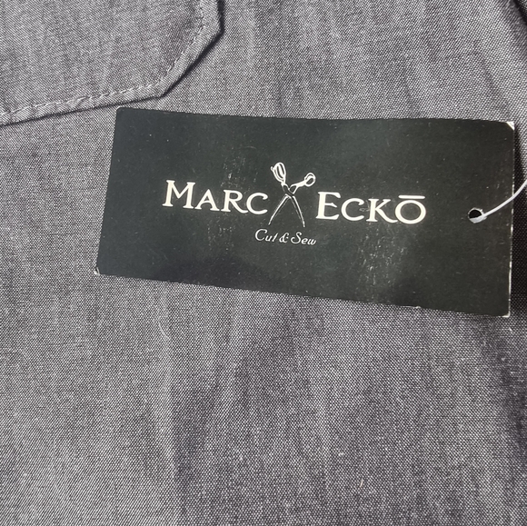 ๐๏ธ Marc Ecko Cut & Sew Deadly Threads ๐ฏ% Cotton Gray Casual Button Down Shirt - Picture 7 of 9